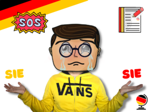 Jorge explicando la diferencia entre los pronombres Sie y sie del alemán